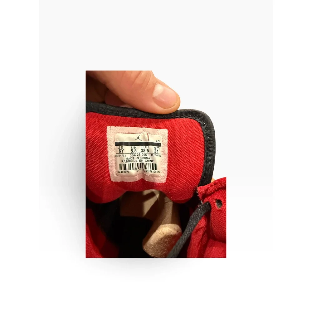 Air Jordan 1 Mid GS Youth 6Y Gym Red Black 554725-005 Worn Once
